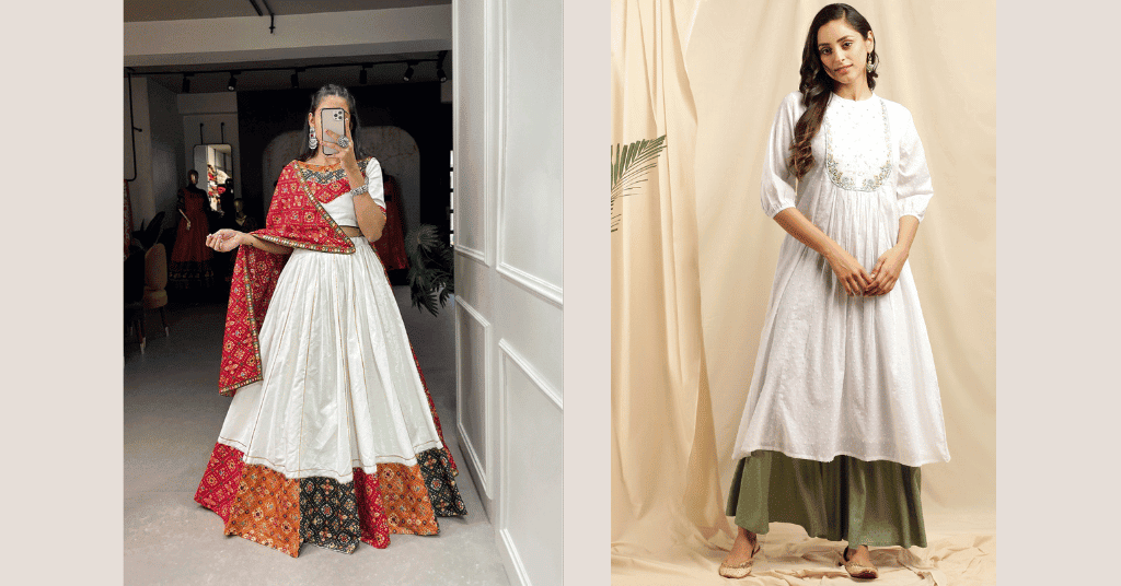 Chaniya Choli & Long Kurti With Palazzo for Navratri outfit ideas 