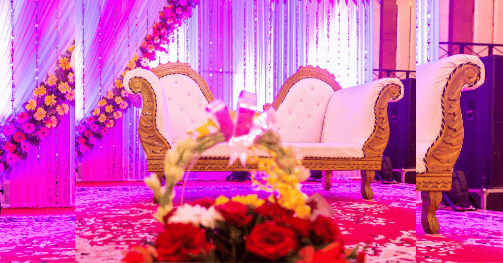 Decoration With Flower Bunches & Aesthetic Lights 