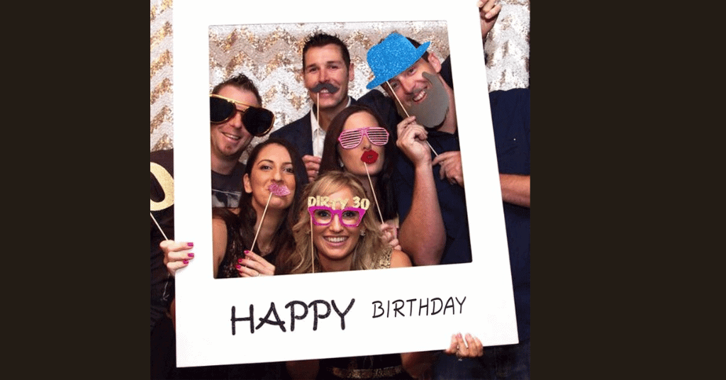 DIY birthday decor with photo booths and party props 