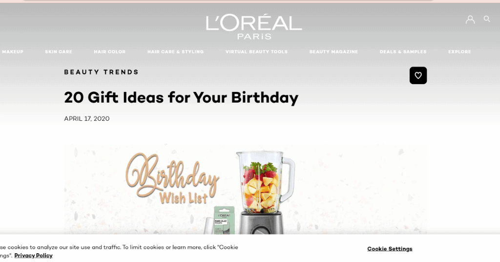 loreal paris free birthday gift 