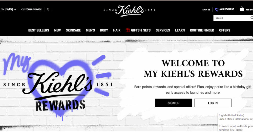 kiehl's birthday gift reward 