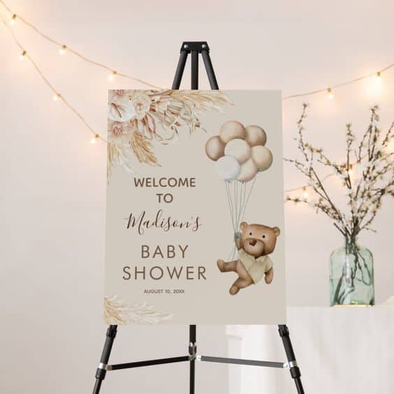 Simple baby shower welcome board ideas