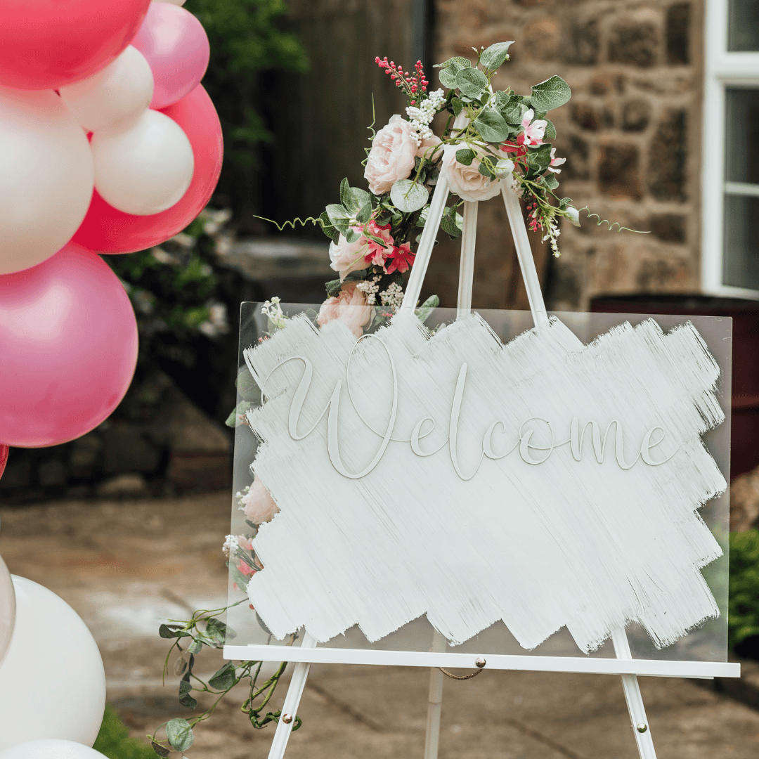 A signage for baby's welcome ceremony