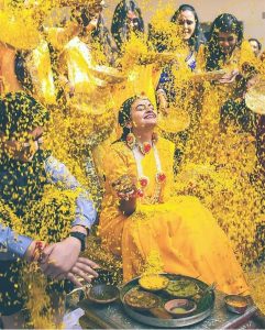 Muted haldi decoration