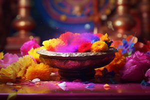 Floral decoration with bright colors