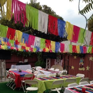 Flowers and drapes for holi decor