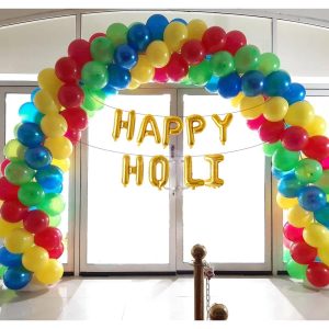 Holi-themed entrance decoration