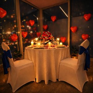 Balloon-Setup-for-candlelight-dinner