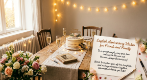 English Anniversary Wishes for Friends and Family