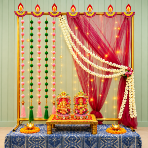 Festive-Golden-Hindu-diwali-Mandap-Shrine